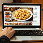 ** A person happily watching a Hungarian movie ("Aranyélet" or a similar show) with subtitles on a laptop. The scene should depict a cozy atmosphere, perhaps with Hungarian snacks nearby.

**